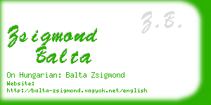 zsigmond balta business card